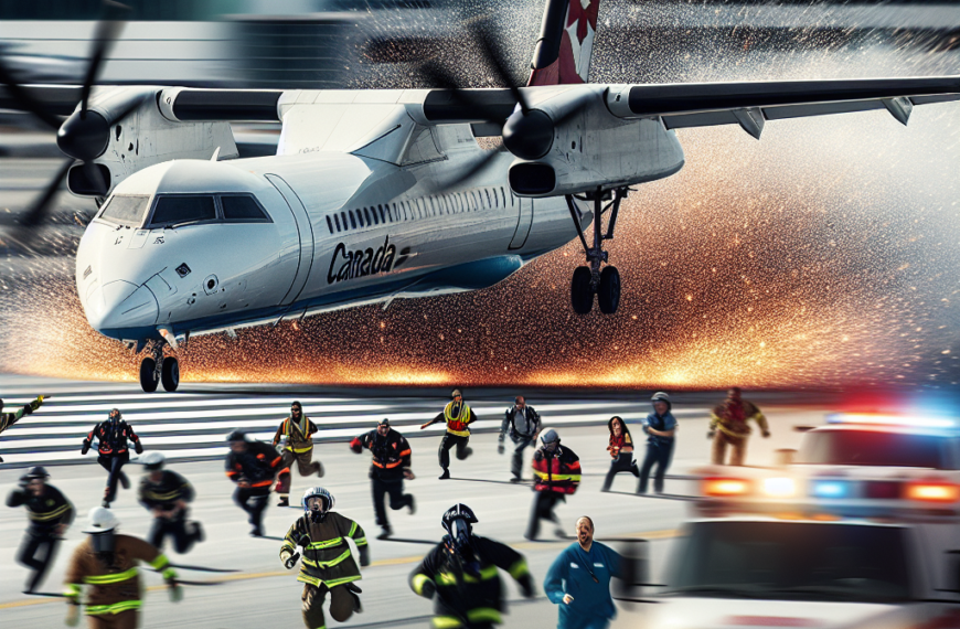 Air Canada DH8 Plane Crash-Lands and Catches Fire