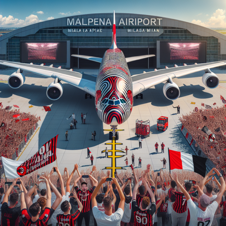 Emirates A380 with AC Milan Livery Lands at Malpensa