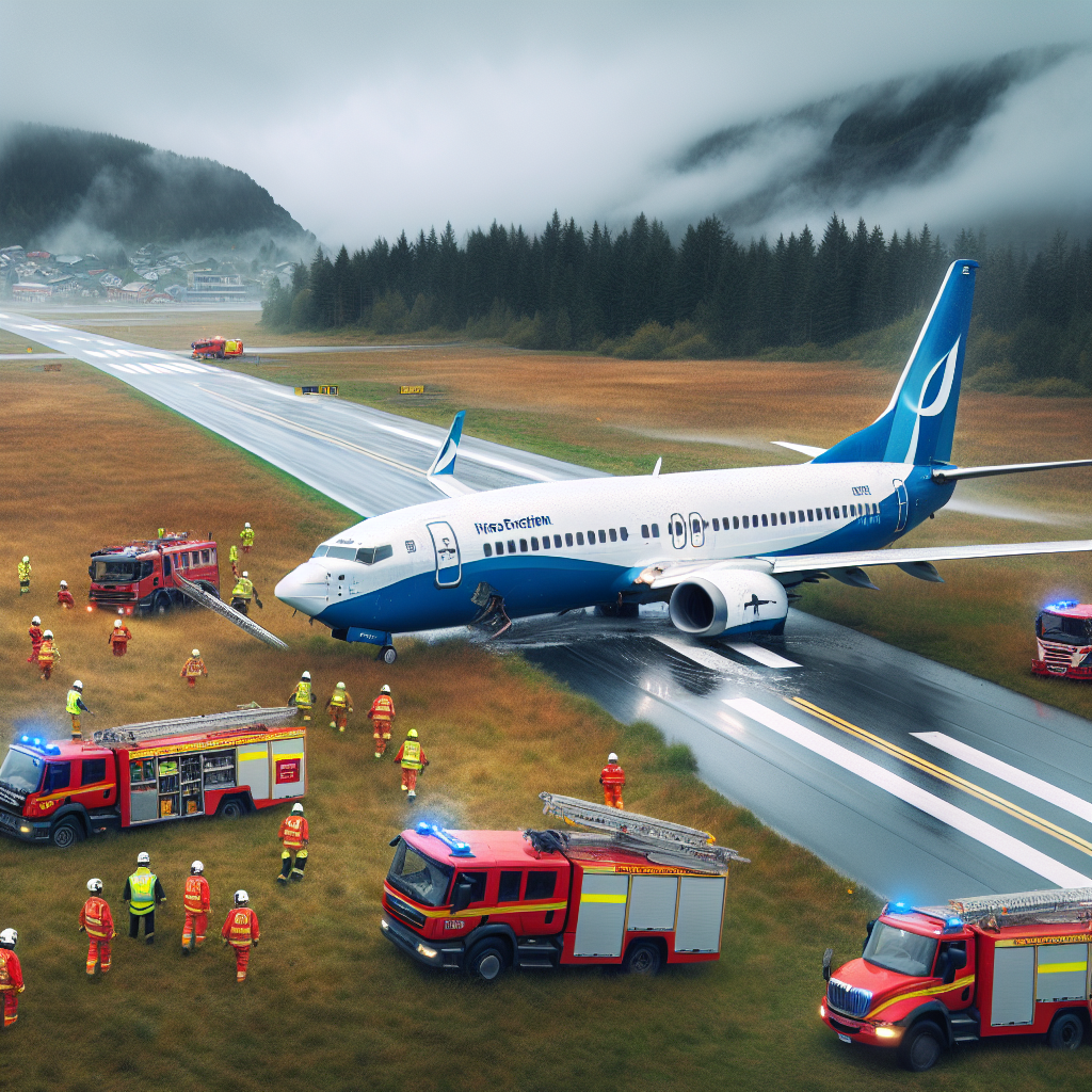 KLM Boeing 737 Skids Off Runway at Oslo Torp Airport