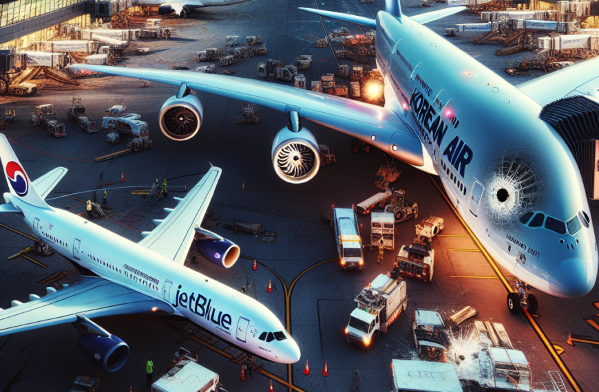 Korean Air A380 Blast Damages JetBlue A321 Windshield in NYC