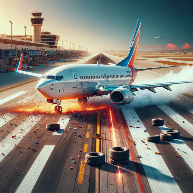 Southwest Boeing 737 Damaged by Tire Burst During Landing