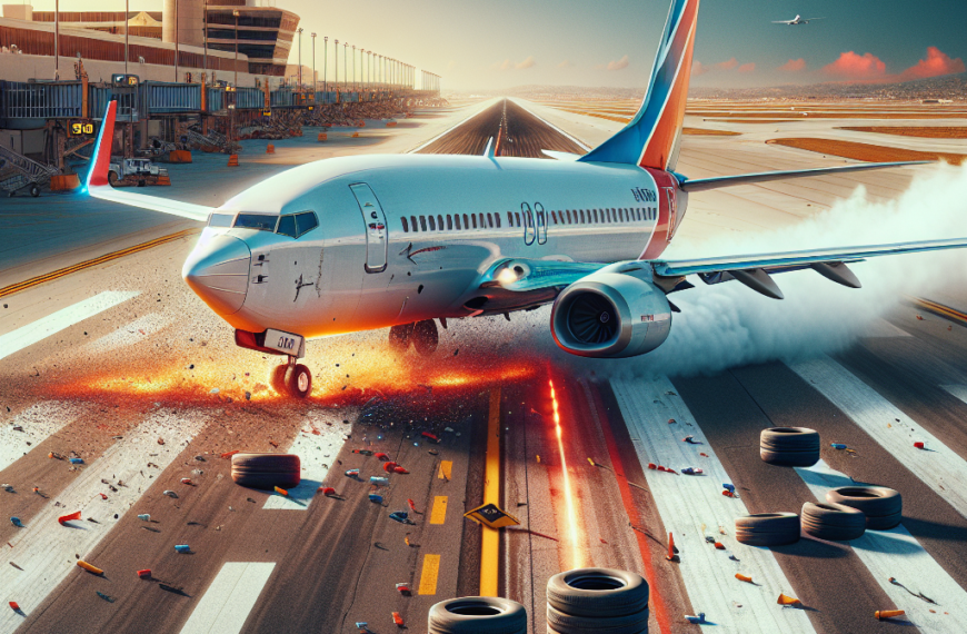 Southwest Boeing 737 Damaged by Tire Burst During Landing
