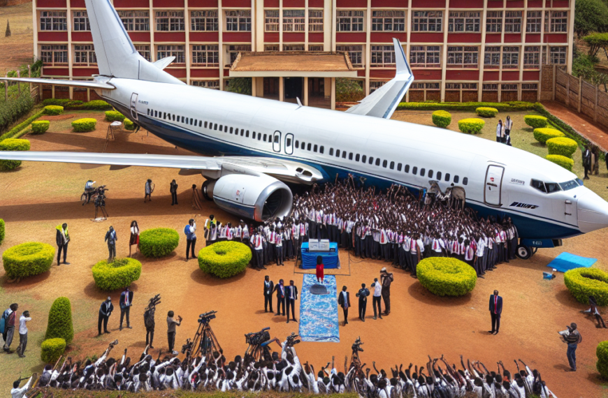 Kenya Airways Transports Retired Boeing 737 to School