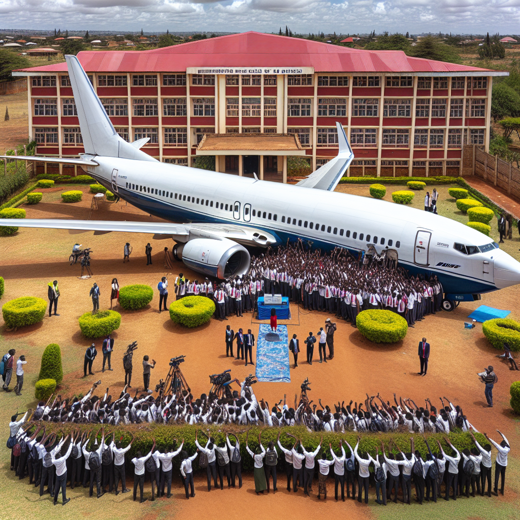 Kenya Airways Transports Retired Boeing 737 to School