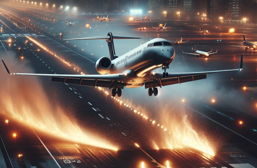 Delta CRJ-900 Wing Hits LaGuardia Runway