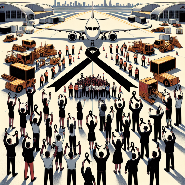 1,100 AIESL Staff Protest Management with Black Ribbons