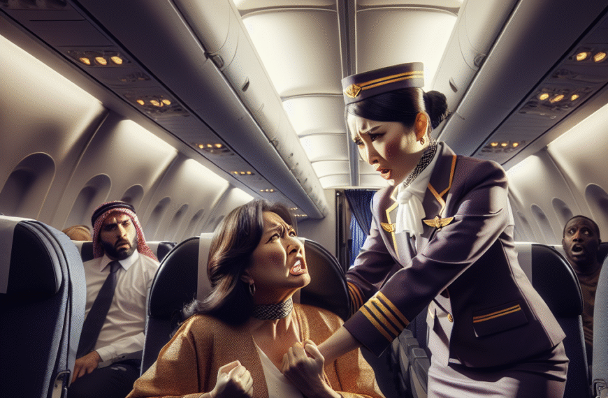 American Airlines Flight Attendant Stops Passenger from Confronting Pilots