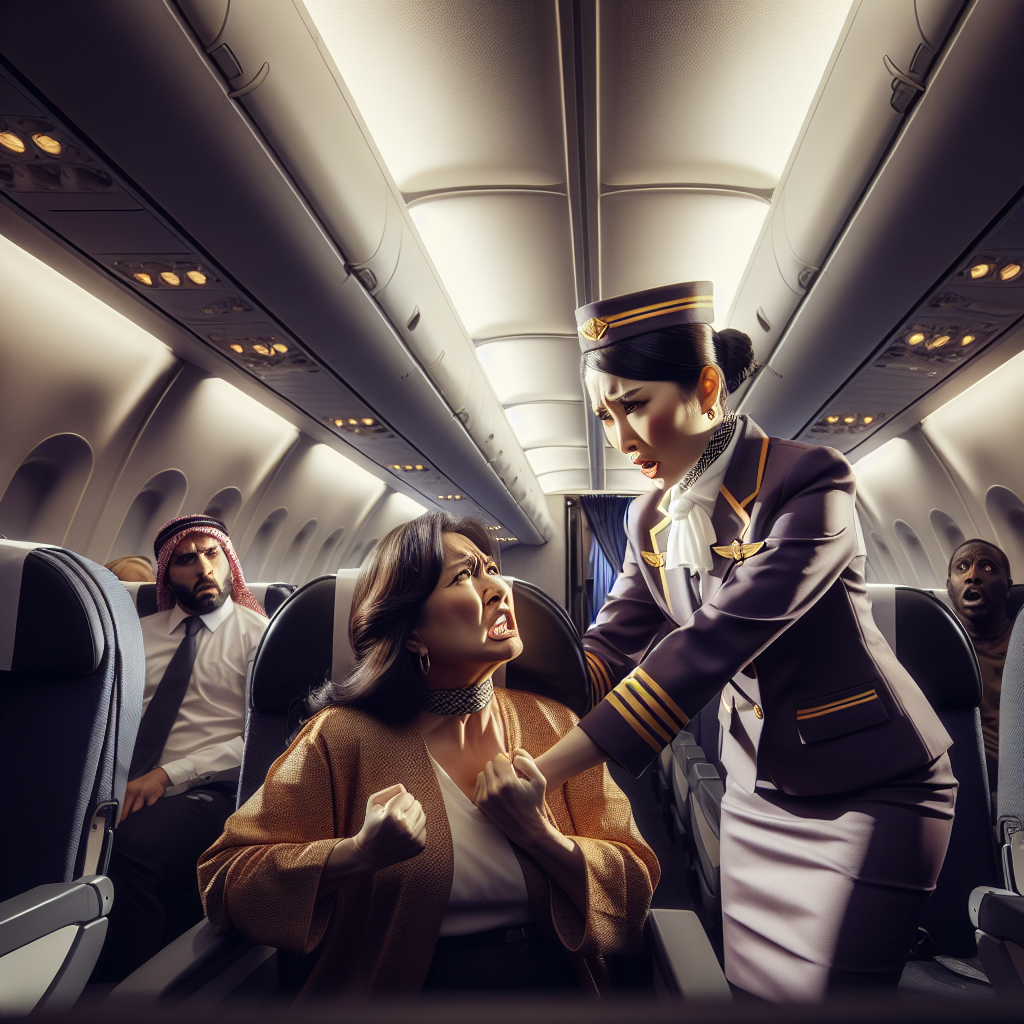 American Airlines Flight Attendant Stops Passenger from Confronting Pilots